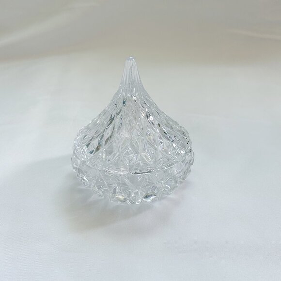 Hershey's Kiss 1987 Lead Crystal Two-Piece Dish by Jonal with Box - Picture 2 of 10